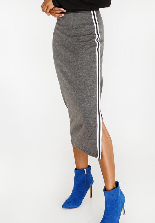 STYLE REPUBLIC - Athleisure Midi Skirt Grey Melange