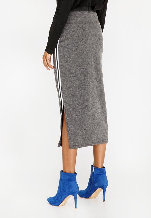 STYLE REPUBLIC - Athleisure Midi Skirt Grey Melange
