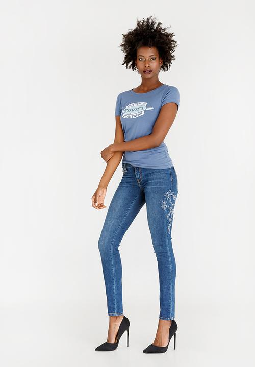 SOVIET - Soviet Miller Skinny Jeans Pale Blue