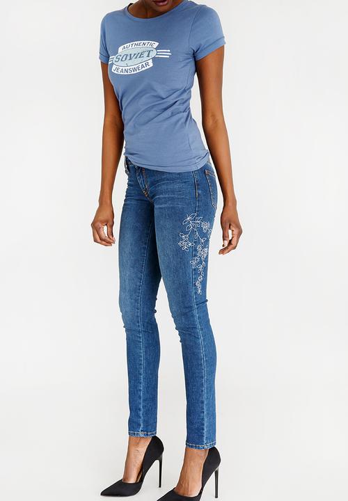 SOVIET - Soviet Miller Skinny Jeans Pale Blue