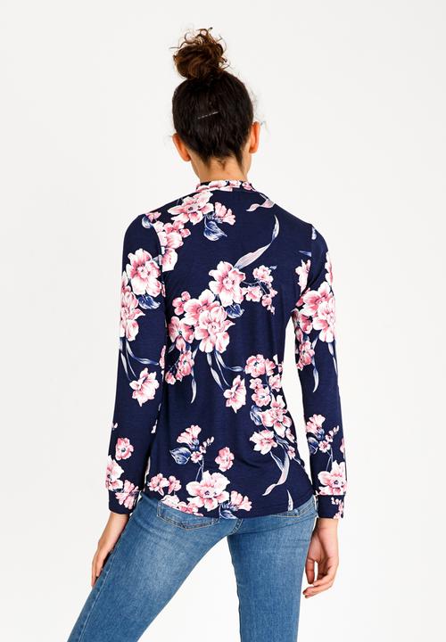 Kate Jordan - Choker Neckline Tee Navy
