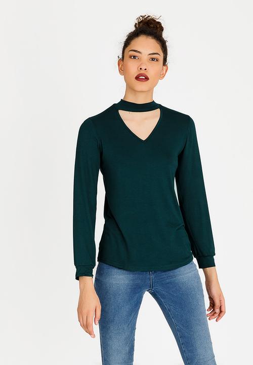 Kate Jordan - Choker Neckline Tee Turquoise