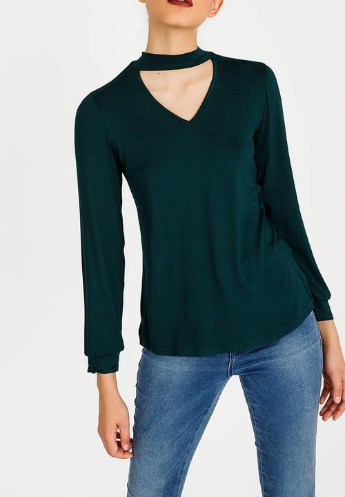Kate Jordan - Choker Neckline Tee Turquoise