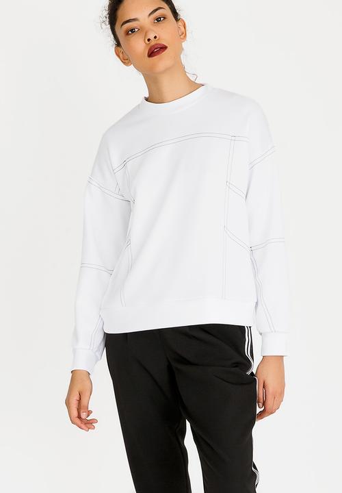 c(inch) - Stitch Detail Sweatshirt White