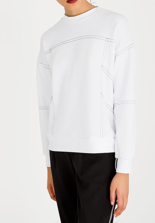c(inch) - Stitch Detail Sweatshirt White