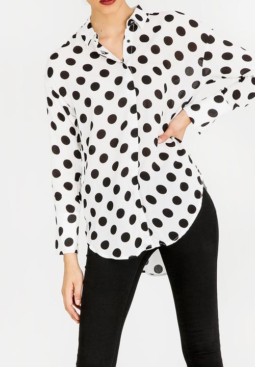 STYLE REPUBLIC - Polka Dot Shirt Black and White