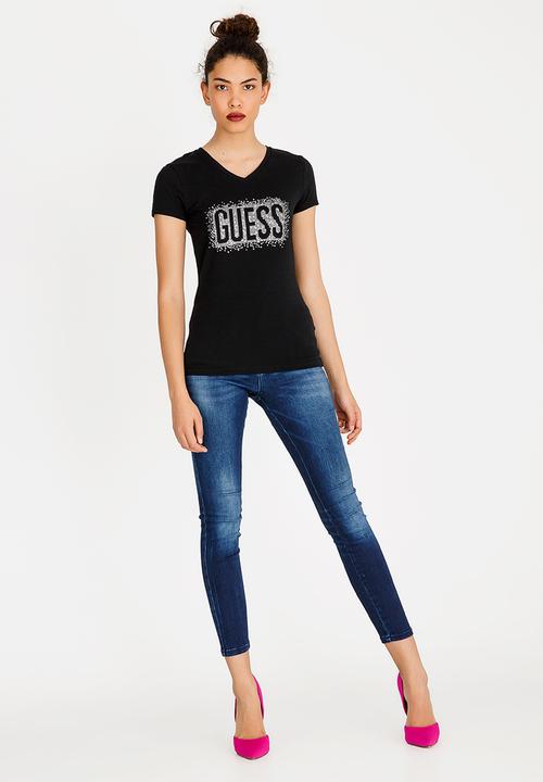 GUESS - Guess Embellishment Detail Tee Black