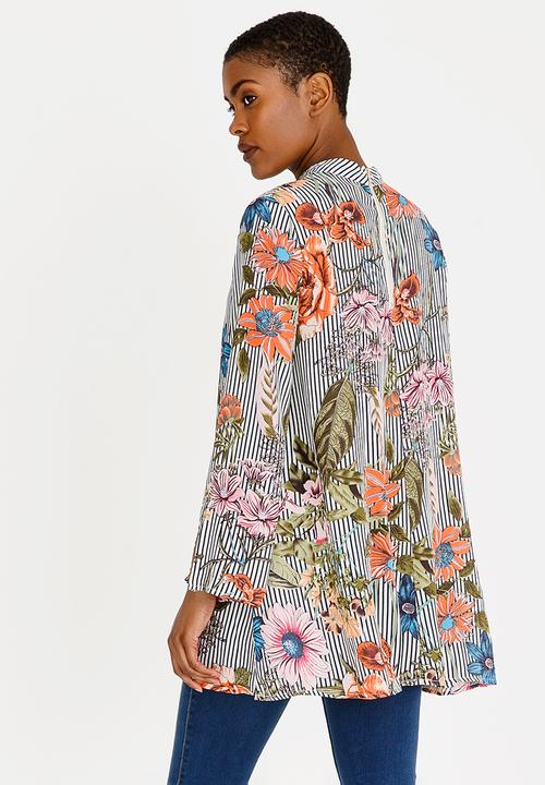 Revenge - Keyhole Printed Top Multi-colour