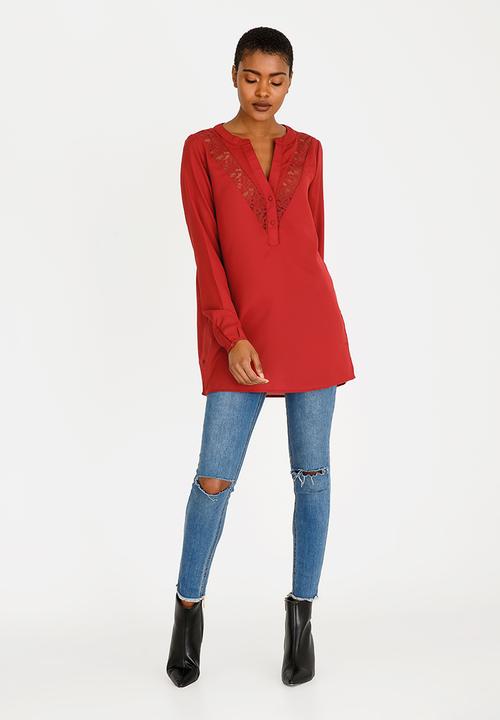 Vero Moda - Clare Lace Shirt Burgundy