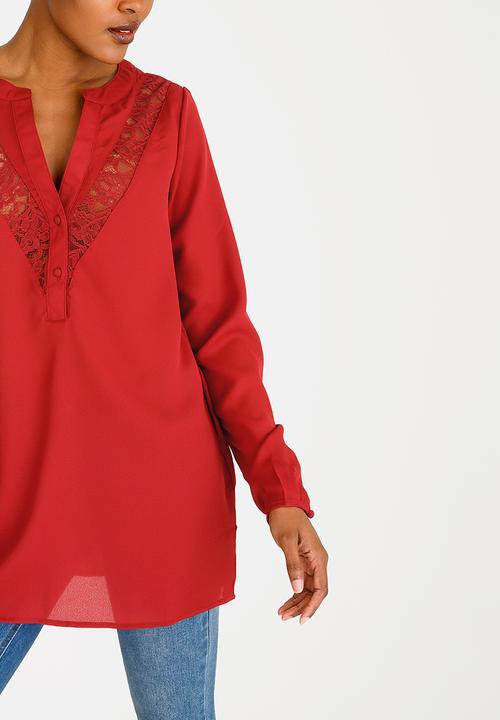 Vero Moda - Clare Lace Shirt Burgundy