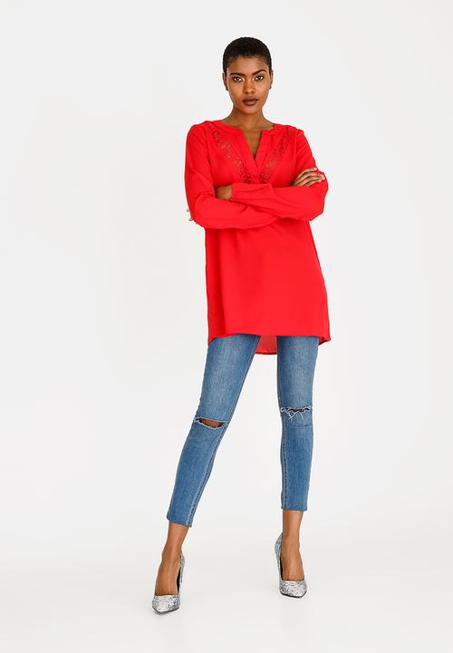 Vero Moda - Clare Lace Shirt Burgundy