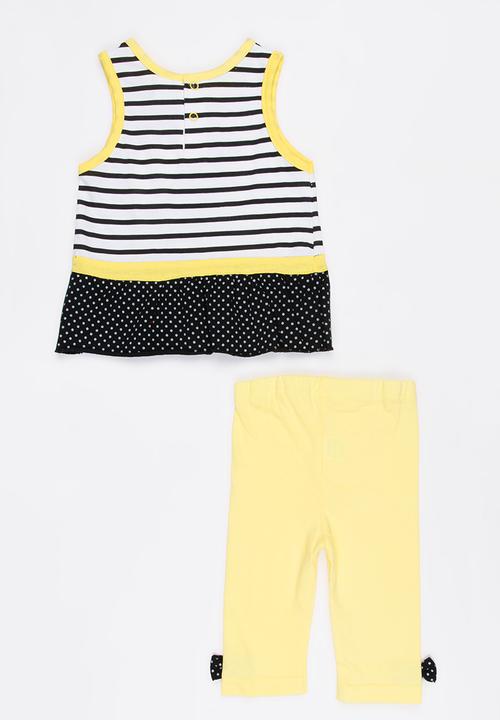Twin Clothing - Short Sleeve Sunflower Two Piece Set Yellow