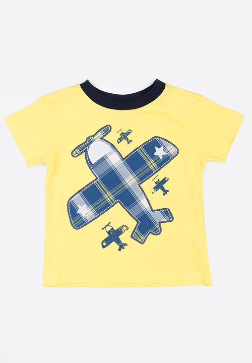 Twin Clothing - Aeroplane Printed T-shirt Yellow