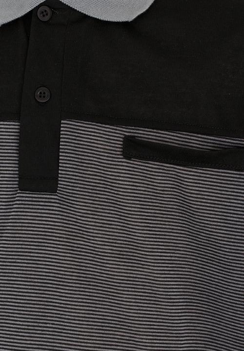 Twin Clothing - Short Sleeve Golfer Printed T-shirt Black