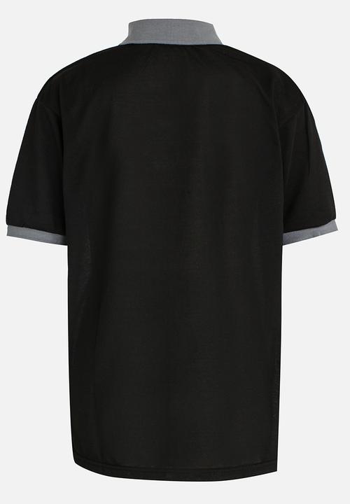 Twin Clothing - Short Sleeve Golfer Printed T-shirt Black