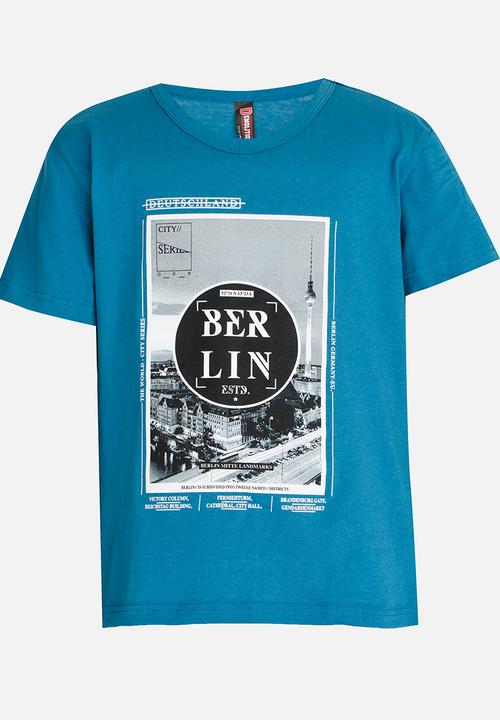 Twin Clothing - Berlin Printed T-shirt Mid Blue