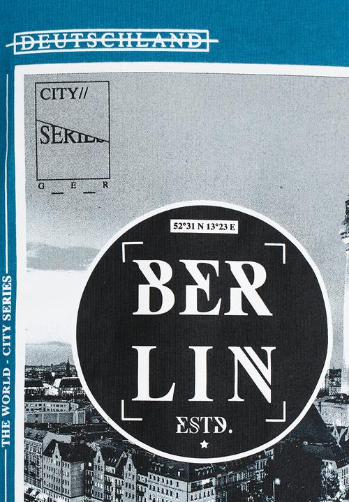 Twin Clothing - Berlin Printed T-shirt Mid Blue