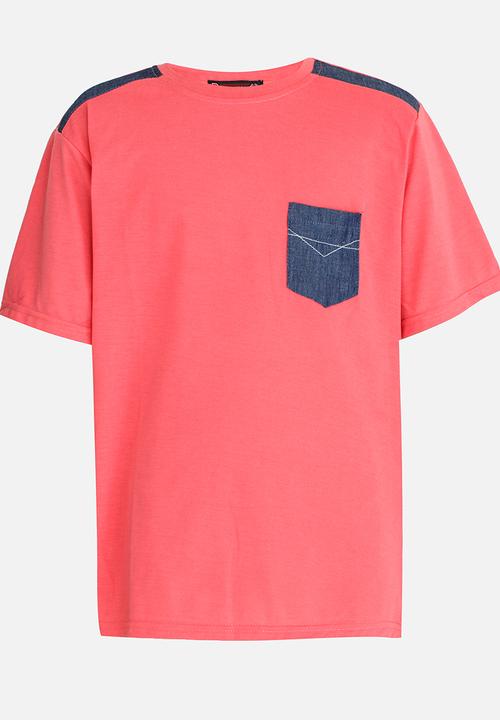 Twin Clothing - Short Sleeve Printed T-shirt Coral