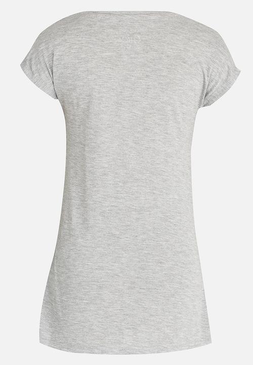 GUESS - Oversized Balloon Printed Top Pale Grey