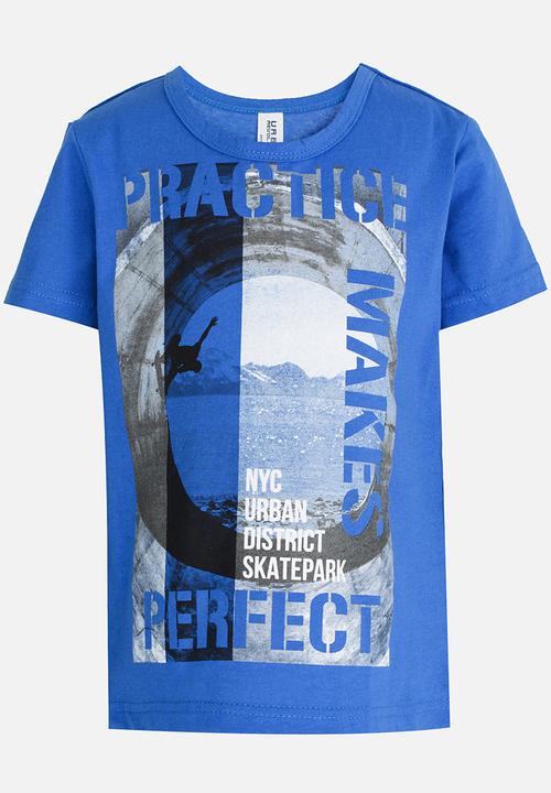 Twin Clothing - Short Sleeve Printed T-shirt Mid Blue