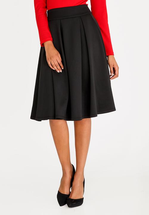 STYLE REPUBLIC - Fit And Flare Volume Midi Skirt Black