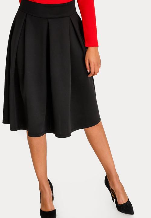 STYLE REPUBLIC - Fit And Flare Volume Midi Skirt Black