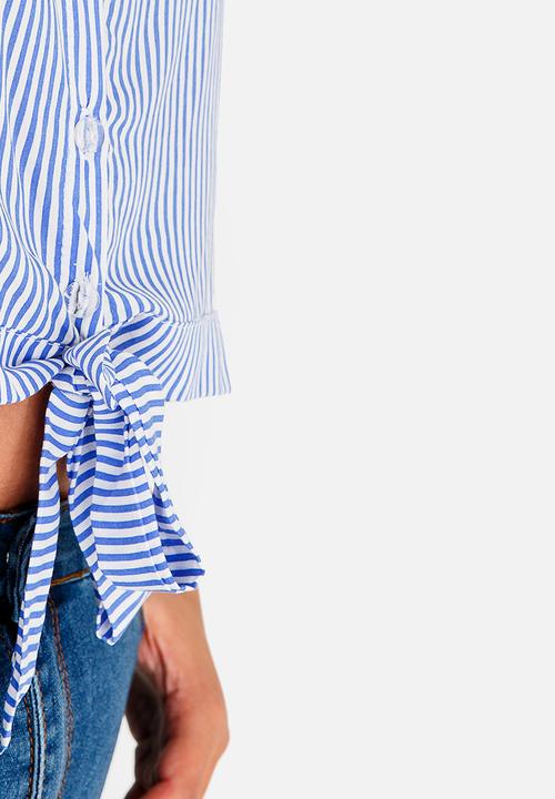 STYLE REPUBLIC PLUS - Front Tie Top - blue