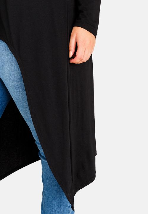 edit Plus - Hi-low knit tunic - black