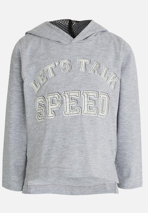 See-Saw - Printed Hooded Tee Grey Melange