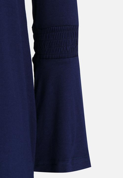 Rebel Republic - Flute Sleeve Swing Dress Navy