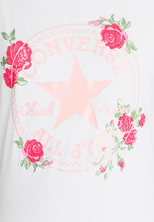 Converse - Converse Chuck Patch Roses Tee White