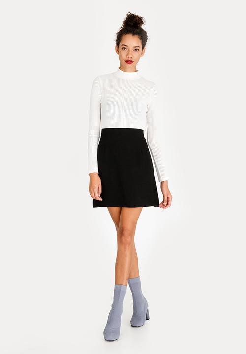 c(inch) - Lined Basic Midi Skirt Black
