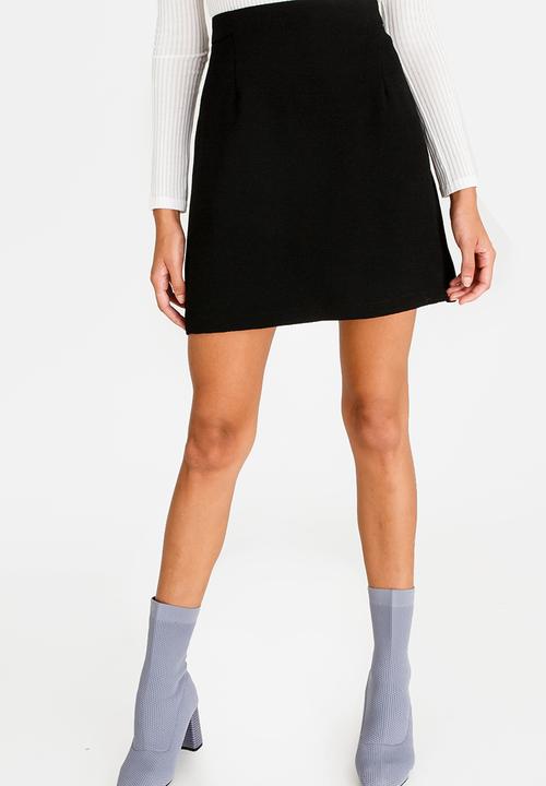 c(inch) - Lined Basic Midi Skirt Black