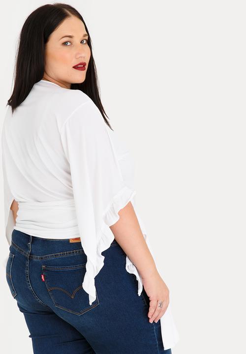 STYLE REPUBLIC PLUS - Wrap Top Off White