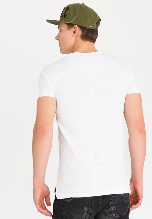 S.P.C.C - Raw Edge Crew Neck Tee With Print & Applique White
