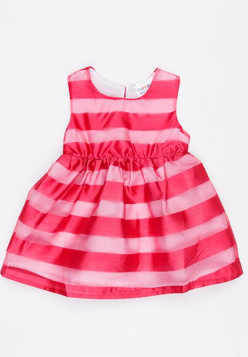 Pop Candy - Stripe Dress Mid Pink