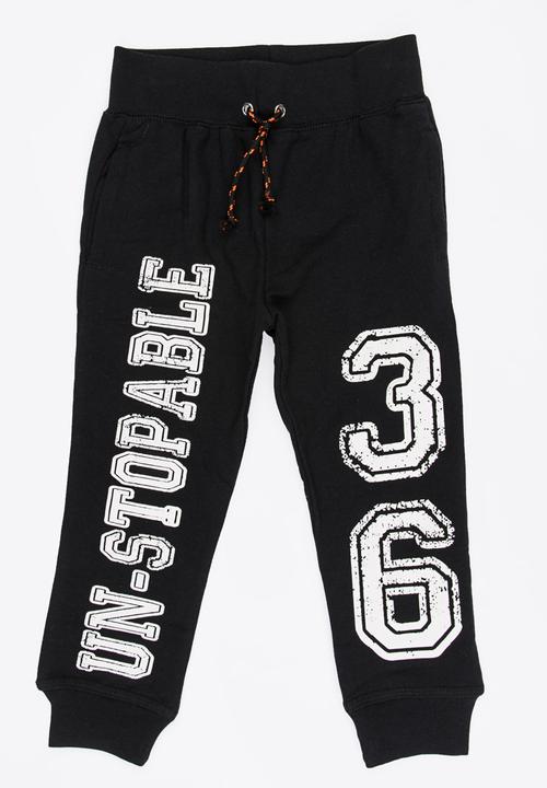 See-Saw - Printed Sweat Pants Black