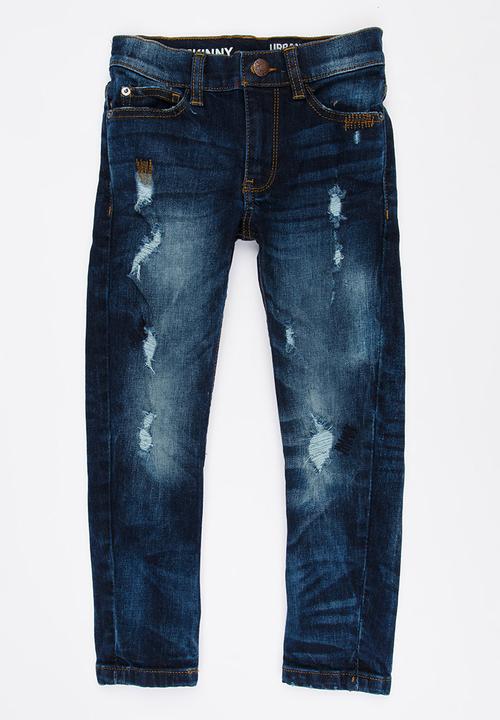Twin Clothing - Skinny fit front button jean blue