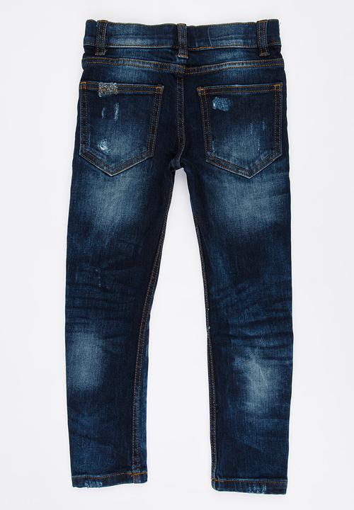 Twin Clothing - Skinny fit front button jean blue