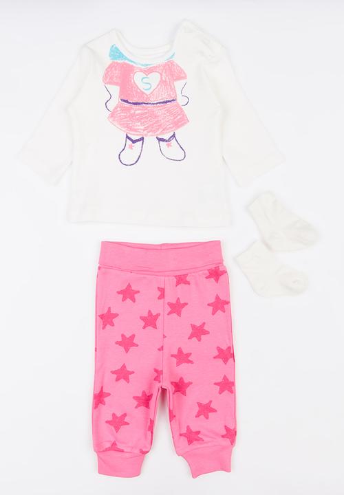 Baby Corner - Hero Girl 3 Pack Pj Set White