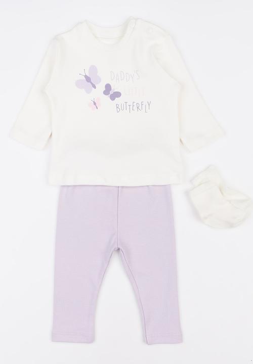 Baby Corner - 3 Pack Legging Set Pale Purple