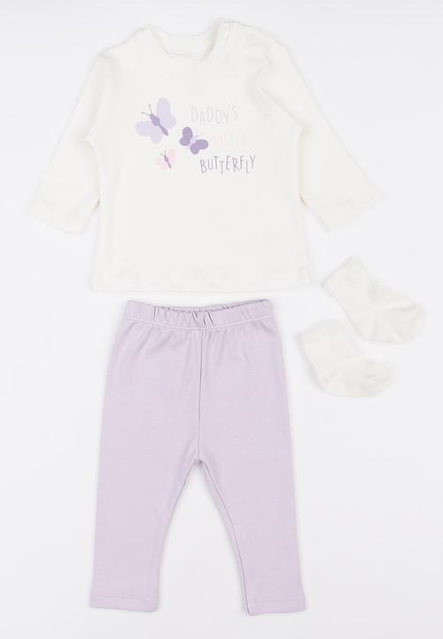 Baby Corner - 3 Pack Legging Set Pale Purple