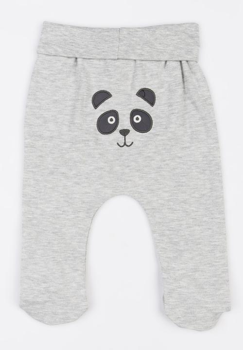 Baby Corner - Footed Panda Pants Grey