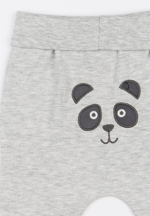 Baby Corner - Footed Panda Pants Grey