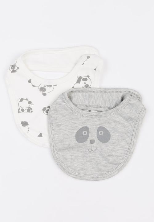 Baby Corner - 2 Pack Panda Bandana Bib Multi-colour