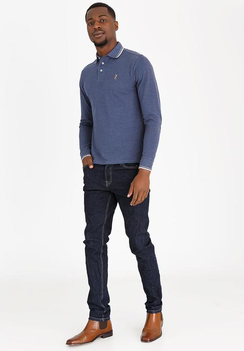 POLO - Classic Melange Pique Golfer Navy