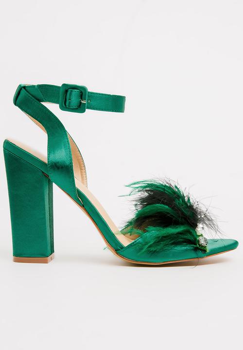 green feather heels