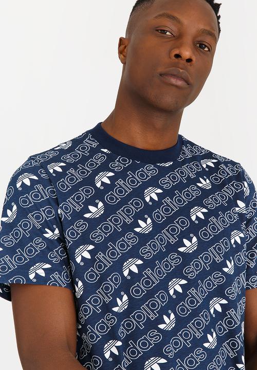 adidas Originals - Monogram Cotton Tee Navy & White