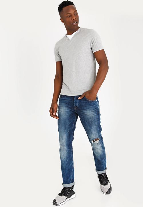 Brave Soul - Fable V-Neck Tee Grey