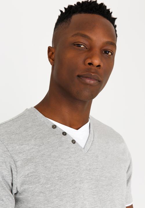 Brave Soul - Fable V-Neck Tee Grey